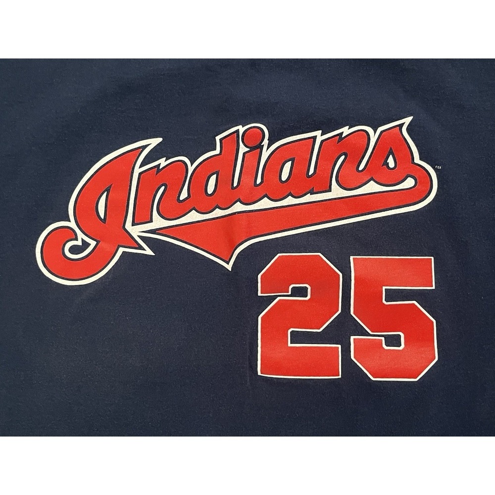 VTG Cleveland Indians Single Stitch T Shirt Thome #25 Tag Size Large- Medium Fit - Picture 3 of 11